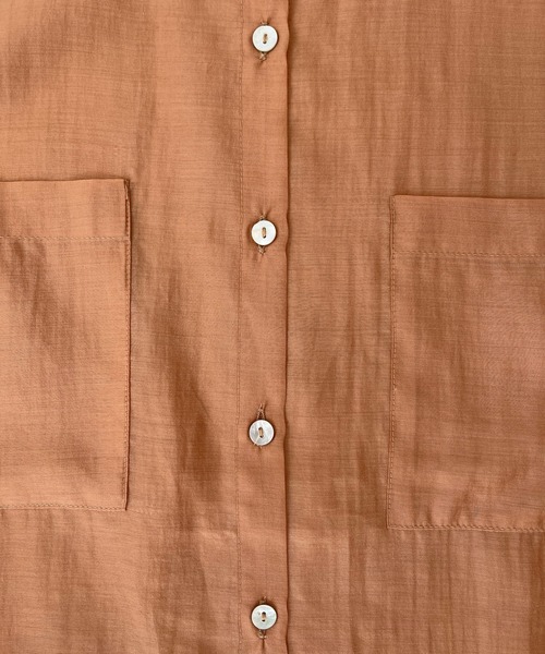 ReNorm（リノーム）の「バンドカラーシースルーシャツ（シャツ/ブラウス・レディース・ピンク/グリーン/モカ・フリー）」の15枚目の写真