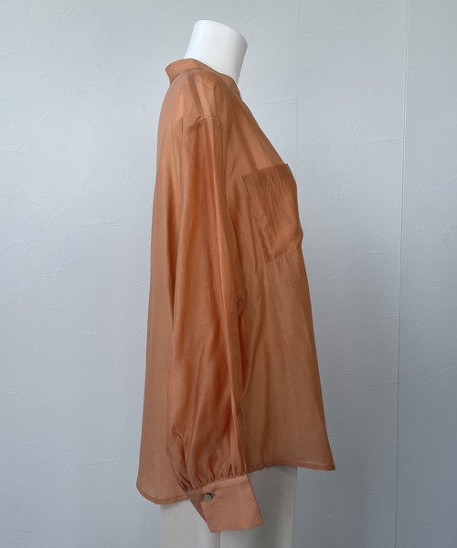 ReNorm（リノーム）の「バンドカラーシースルーシャツ（シャツ/ブラウス・レディース・ピンク/グリーン/モカ・フリー）」の22枚目の写真