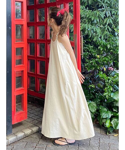 リネン混ショルダーデザインキャミワンピース（ワンピース）｜Ungrid