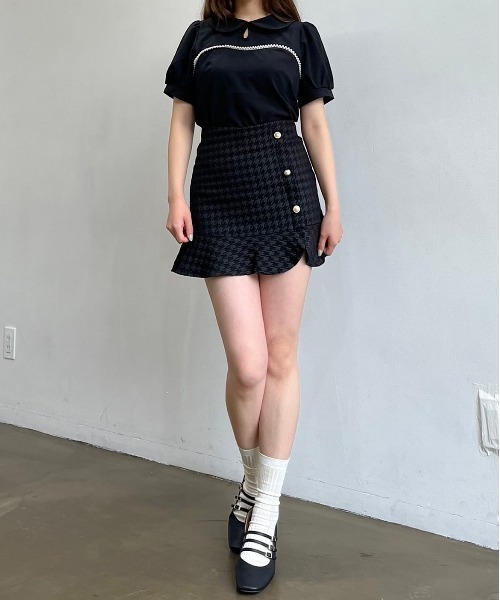 titty&Co. PETIT(ティティアンドコープティ)の「【titty&Co.PETIT】デコルテパールラウンドカラーブラウス(シャツ/ブラウス・レディース・ホワイト/ブラック・FREE)」の22枚目の写真