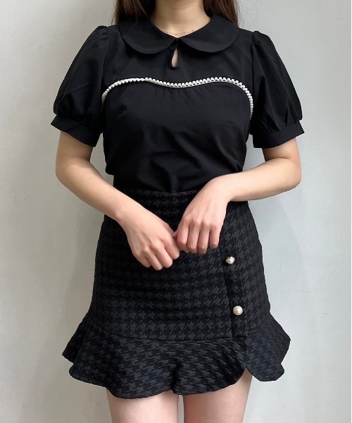 titty&Co. PETIT(ティティアンドコープティ)の「【titty&Co.PETIT】デコルテパールラウンドカラーブラウス(シャツ/ブラウス・レディース・ホワイト/ブラック・FREE)」の20枚目の写真