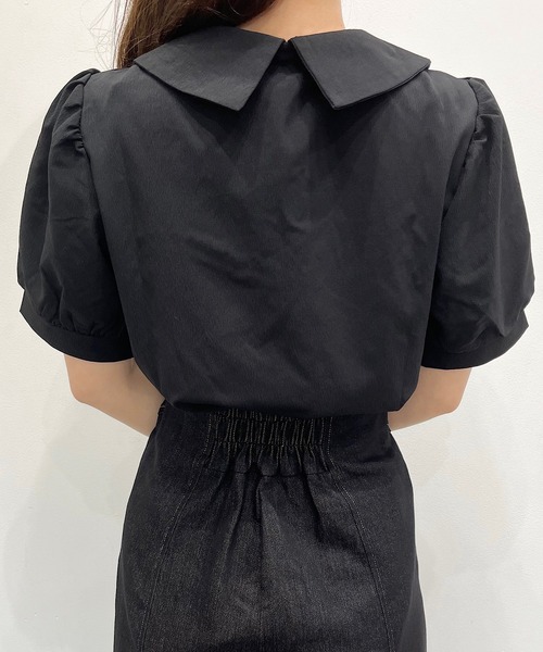 titty&Co. PETIT(ティティアンドコープティ)の「【titty&Co.PETIT】デコルテパールラウンドカラーブラウス(シャツ/ブラウス・レディース・ホワイト/ブラック・FREE)」の19枚目の写真