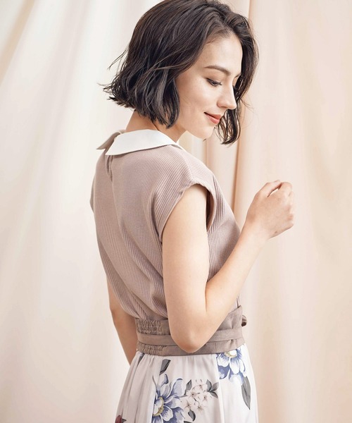 NOELA（ノエラ）の「アシメカラーリブトップス（Tシャツ/カットソー・レディース・ブラック/オフホワイト/ピンク・フリー）」の9枚目の写真