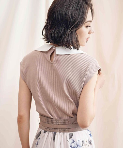 NOELA（ノエラ）の「アシメカラーリブトップス（Tシャツ/カットソー・レディース・ブラック/オフホワイト/ピンク・フリー）」の10枚目の写真