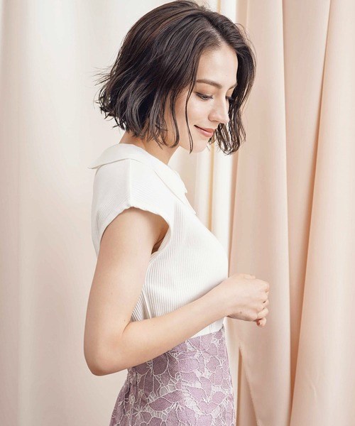 NOELA（ノエラ）の「アシメカラーリブトップス（Tシャツ/カットソー・レディース・ブラック/オフホワイト/ピンク・フリー）」の13枚目の写真