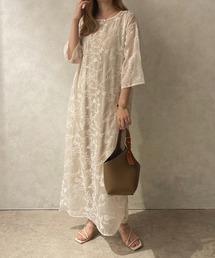 【apres jour clair】刺繍シアーワンピース【ZOZOTOWN限定アイテム】