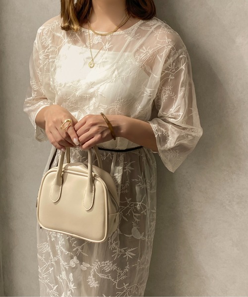 apres jour clair(アプレジュールクレア)の「【apres jour clair】刺繍シアーワンピース【ZOZOTOWN限定アイテム】(ワンピース・レディース・アイボリー/ピンクベージュ・X-LARGE/フリー)」の7枚目の写真