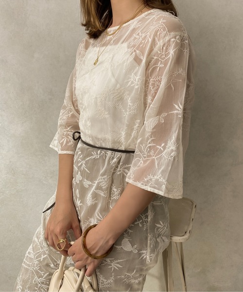 刺繍シアーワンピース apres jour clair】刺繍シアーワンピース【ZOZOTOWN限定アイテム