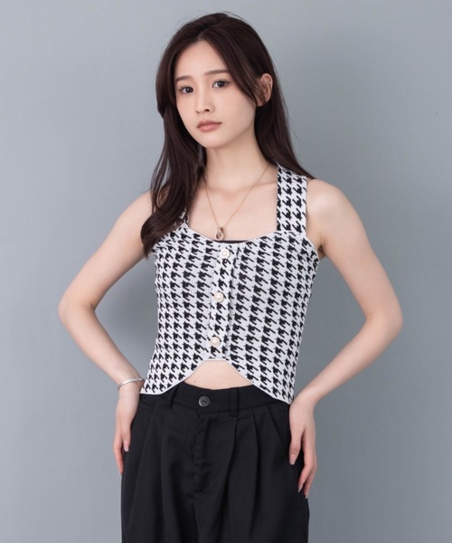 千鳥柄ビスチェ（タンクトップ）｜solleim（ソルレム）のファッション