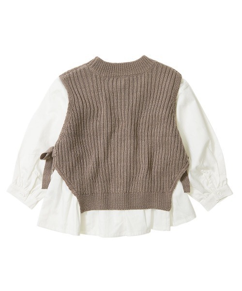 devirock(デビロック)の「ニットベスト&長袖シャツセット(ニット/セーター・キッズ・ベージュ/グレー系その他・110cm/100cm/120cm/130cm/140cm/150cm/160cm)」の9枚目の写真