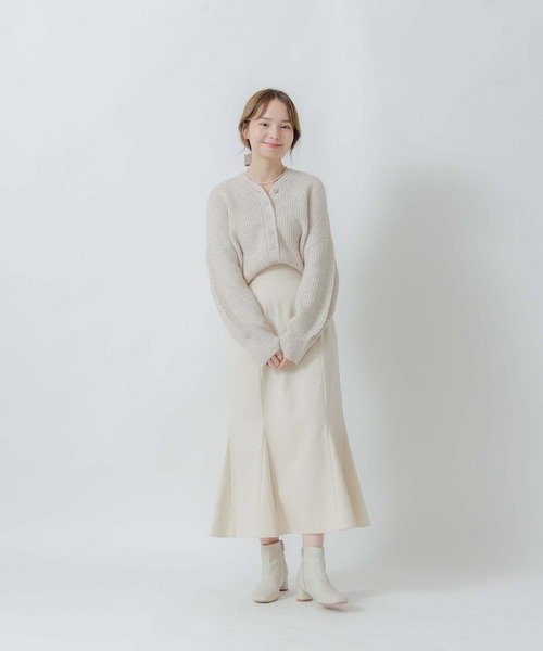 flower（フラワー）の「ボタンニットトップ2（ニット/セーター・レディース・ベージュ/グレー・FREE）」の21枚目の写真