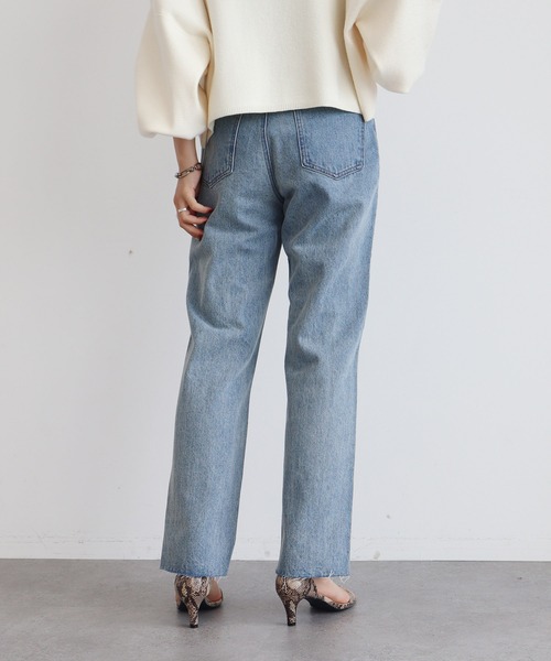 earth music&ecology（アースミュージックアンドエコロジー）の「デニムダメージパンツ（デニムパンツ・レディース・インディゴブルー/ブラック・M/S）」の4枚目の写真