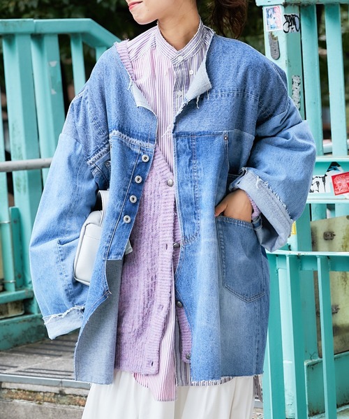 etsinta（エシンタ）の「【etsinta/エシンタ】リメイクデニムオーバージャケット（デニムジャケット・レディース・インディゴブルー・ONE SIZE）」の18枚目の写真