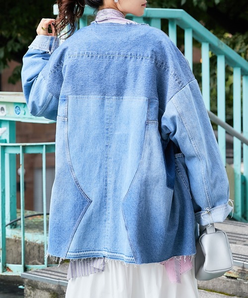 etsinta（エシンタ）の「【etsinta/エシンタ】リメイクデニムオーバージャケット（デニムジャケット・レディース・インディゴブルー・ONE SIZE）」の21枚目の写真