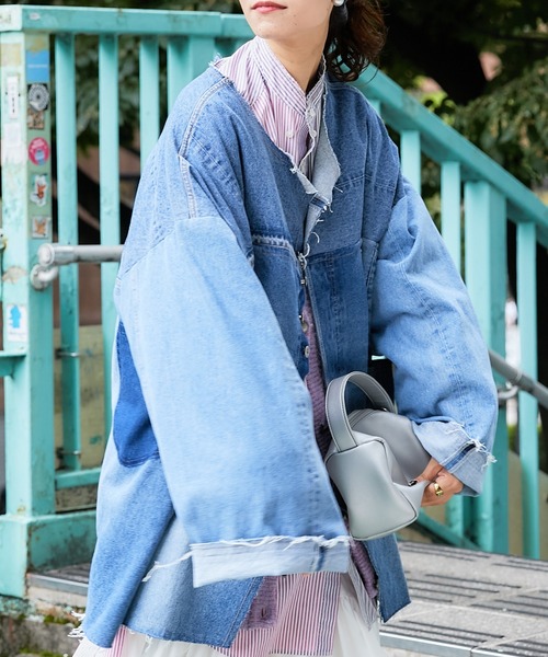 etsinta（エシンタ）の「【etsinta/エシンタ】リメイクデニムオーバージャケット（デニムジャケット・レディース・インディゴブルー・ONE SIZE）」の22枚目の写真