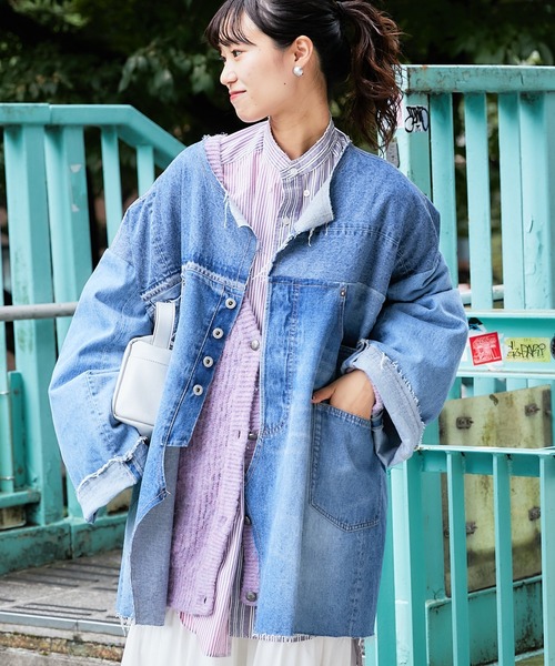 etsinta（エシンタ）の「【etsinta/エシンタ】リメイクデニムオーバージャケット（デニムジャケット・レディース・インディゴブルー・ONE SIZE）」の19枚目の写真