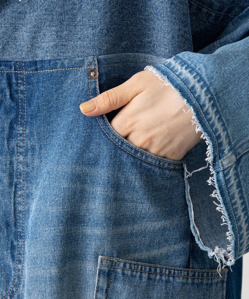 etsinta（エシンタ）の「【etsinta/エシンタ】リメイクデニムオーバージャケット（デニムジャケット・レディース・インディゴブルー・ONE SIZE）」の11枚目の写真