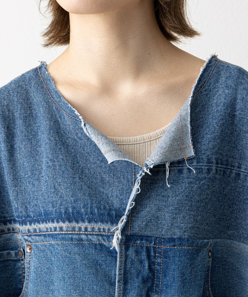 etsinta（エシンタ）の「【etsinta/エシンタ】リメイクデニムオーバージャケット（デニムジャケット・レディース・インディゴブルー・ONE SIZE）」の9枚目の写真