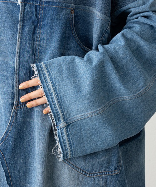 etsinta（エシンタ）の「【etsinta/エシンタ】リメイクデニムオーバージャケット（デニムジャケット・レディース・インディゴブルー・ONE SIZE）」の12枚目の写真