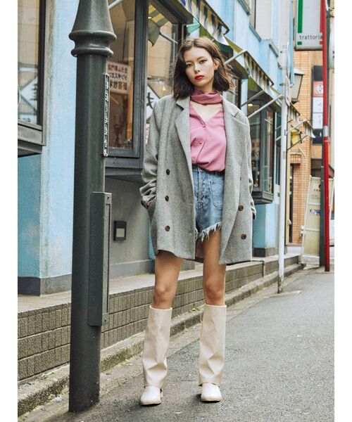 jouetie（ジュエティ）の「カバーロングブーツ（ブーツ・レディース・ブラック/アイボリー・M/L）」の11枚目の写真