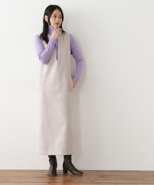 N.（N. Natural Beauty Basic）（エヌエヌナチュラルビューティーベーシック）の「◆キーネックジャンパースカート（ジャンパースカート・レディース・ブラック/チョコ/ナチュラル・MEDIUM）」の14枚目の写真