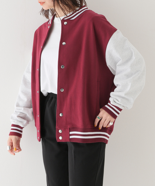 SLOBE IENA(スローブイエナ)の「【SCREEN STARS/スクリーンスターズ】スタジャン(スタジャン・レディース・ボルドー/ブラック・FREE)」の2枚目の写真