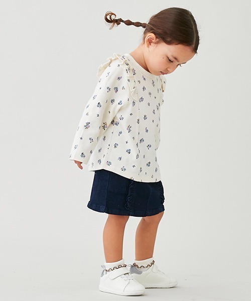 petit main（プティマイン）の「チェリースカパン（スカート・キッズ・ライトピンク/ネイビー/アイボリー・110cm/120cm/90cm/80ｃｍ/130cm/100cm）」の17枚目の写真