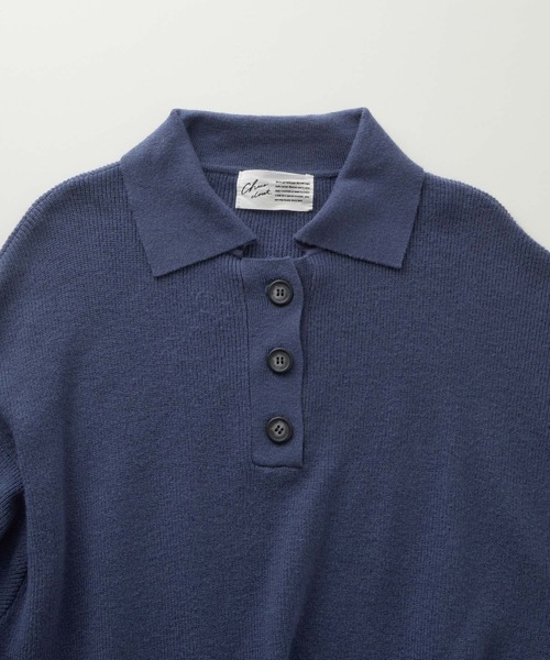 Chaco closet（チャコ クローゼット）の「ポロニットボリュームスリーブワンピース（ワンピース・レディース・ネイビー/グリーン/杢グレー/ワイン/ブラック・FREE）」の18枚目の写真