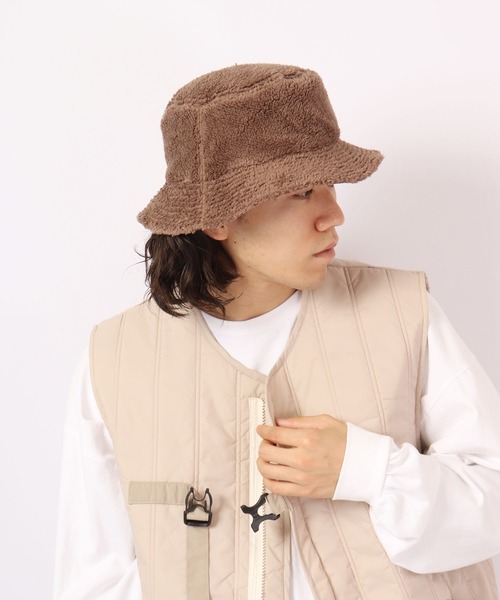 KRIFF MAYER(クリフメイヤー)の「KRIFF MAYER ボア リバーシブル バケットハット CAP 帽子 アウトドア キャンプ(ハット・メンズ・ブラウン/ブラック/マルチ・FREE)」の2枚目の写真