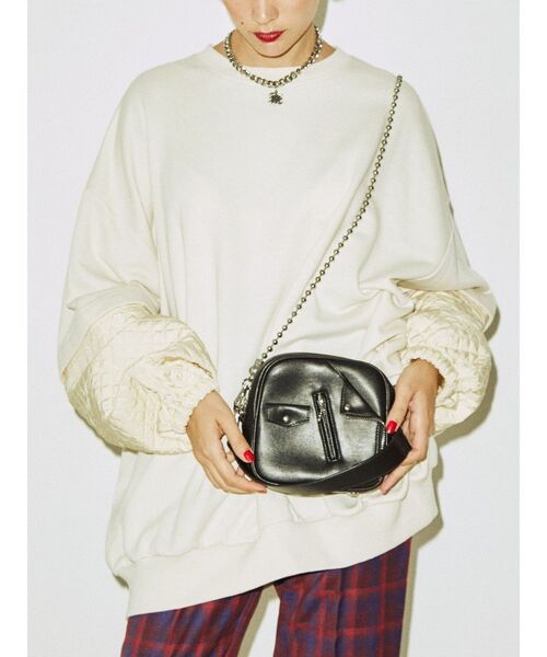 jouetie(ジュエティ)の「キルティングスリーブ2WAY スウェット(スウェット・レディース・ブラック/パープル/アイボリー・MEDIUM)」の7枚目の写真