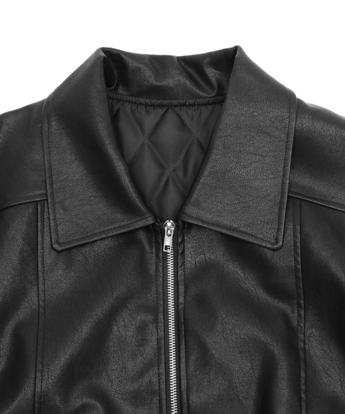 Figments（フィグメンツ）の「合皮ブルゾン（ライダースジャケット・レディース・ブラック/ブラック系その他/その他1・LARGE/X-LARGE）」の12枚目の写真