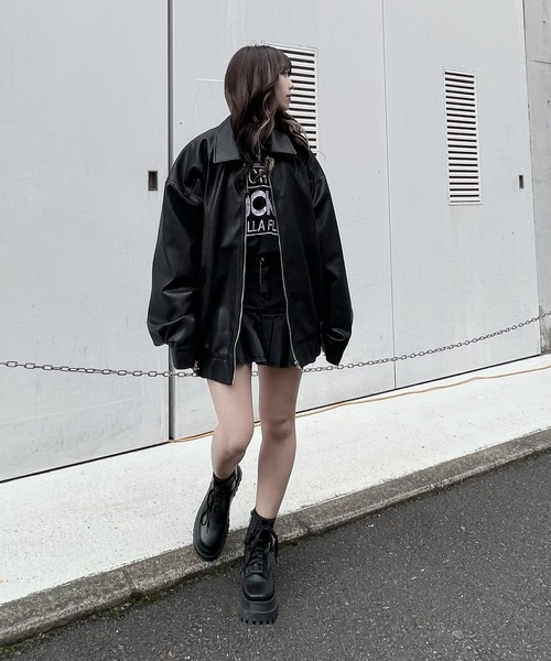 Figments（フィグメンツ）の「合皮ブルゾン（ライダース
