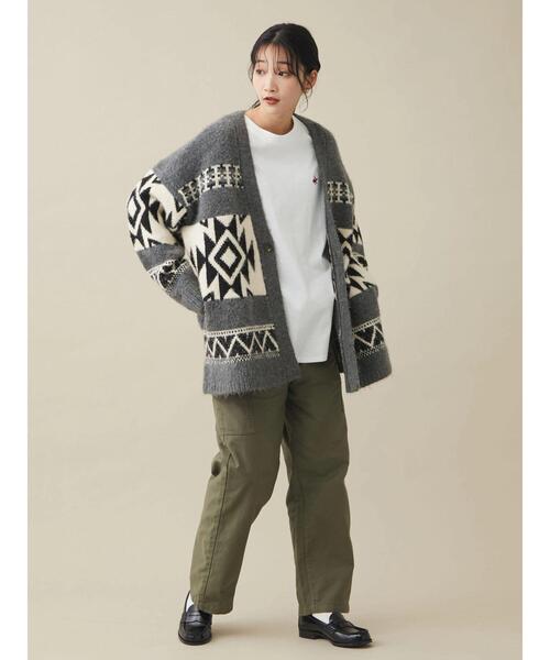 CRAFT STANDARD BOUTIQUE（クラフトスタンダードブティック）の「オルテガ柄ニットカーディガン　◆（カーディガン/ボレロ・レディース・ブラウン/グレー・FREE）」の9枚目の写真