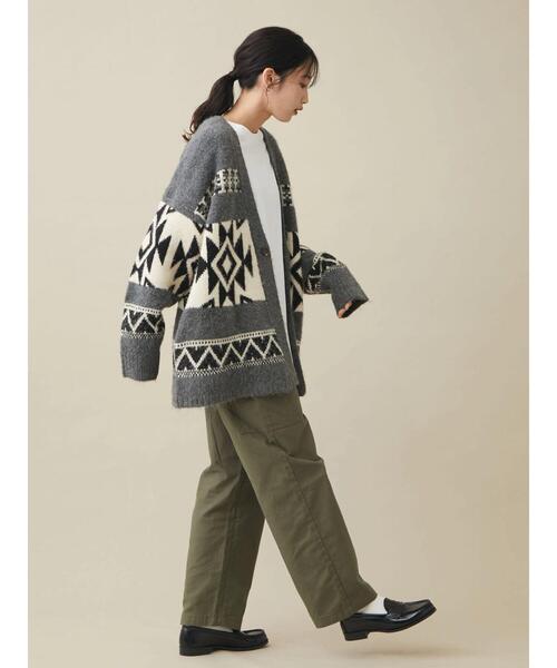 CRAFT STANDARD BOUTIQUE（クラフトスタンダードブティック）の「オルテガ柄ニットカーディガン　◆（カーディガン/ボレロ・レディース・ブラウン/グレー・FREE）」の10枚目の写真