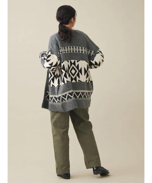 CRAFT STANDARD BOUTIQUE（クラフトスタンダードブティック）の「オルテガ柄ニットカーディガン　◆（カーディガン/ボレロ・レディース・ブラウン/グレー・FREE）」の11枚目の写真