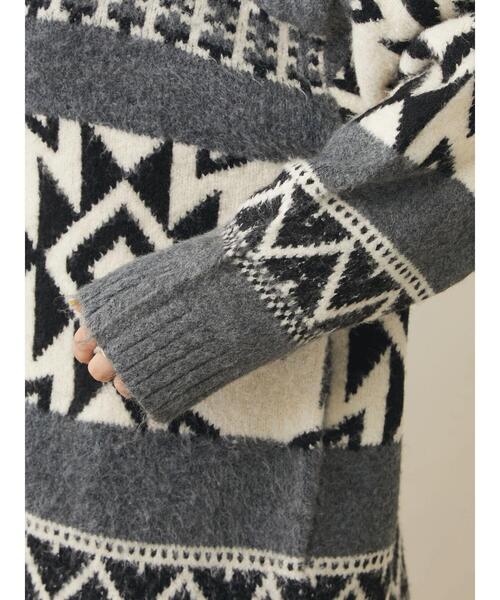 CRAFT STANDARD BOUTIQUE（クラフトスタンダードブティック）の「オルテガ柄ニットカーディガン　◆（カーディガン/ボレロ・レディース・ブラウン/グレー・FREE）」の13枚目の写真