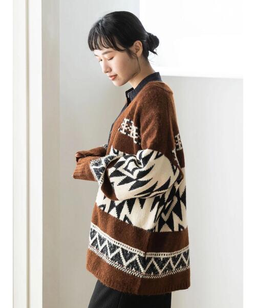 CRAFT STANDARD BOUTIQUE - CRAFT STANDARD BOUTIQUE L 裏起毛ロングカーディガン 裏起毛リングドットカーディガン / CRAFT STANDARD BOUTIQUE