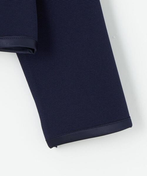 green label relaxing（グリーンレーベルリラクシング）の「リップル パイピング ボレロ（ノーカラージャケット・キッズ・オフホワイト/ネイビー・110cm/120cm/130cm）」の6枚目の写真