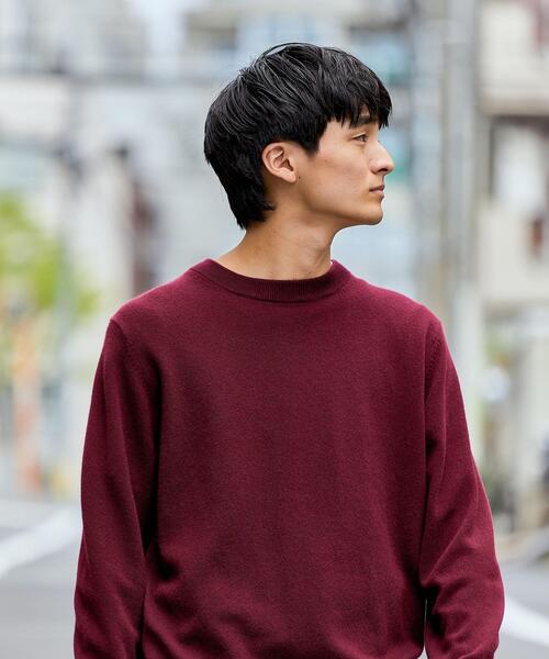 green label relaxing(グリーンレーベルリラクシング)の「カシミヤ 天竺 クルーネック ニット(ニット/セーター・メンズ・ロイヤルブルー/ダークグレー/ワインレッド・S/M/L/XL)」の5枚目の写真