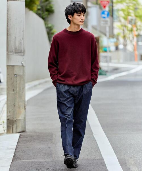 green label relaxing(グリーンレーベルリラクシング)の「カシミヤ 天竺 クルーネック ニット(ニット/セーター・メンズ・ロイヤルブルー/ダークグレー/ワインレッド・S/M/L/XL)」の7枚目の写真