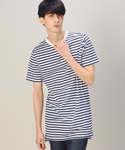 MONKEY TIME（モンキータイム）の「＜monkey time＞ ボーダー ロング Tシャツ◆（Tシャツ/カットソー・メンズ・ブラック/ネイビー・MEDIUM/SMALL/LARGE）」の2枚目の写真