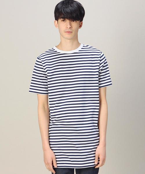 MONKEY TIME（モンキータイム）の「＜monkey time＞ ボーダー ロング Tシャツ◆（Tシャツ/カットソー・メンズ・ブラック/ネイビー・MEDIUM/SMALL/LARGE）」の6枚目の写真