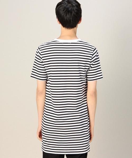 MONKEY TIME（モンキータイム）の「＜monkey time＞ ボーダー ロング Tシャツ◆（Tシャツ/カットソー・メンズ・ブラック/ネイビー・MEDIUM/SMALL/LARGE）」の4枚目の写真