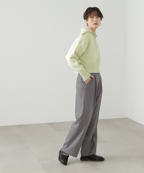 N.（N. Natural Beauty Basic）（エヌエヌナチュラルビューティーベーシック）の「【横田ひかるさん着用】◆ハーフジップニット（ニット/セーター・レディース・オフホワイト/ライトグリーン/ブルー・MEDIUM）」の10枚目の写真