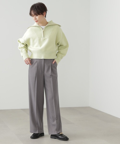 N.（N. Natural Beauty Basic）（エヌエヌナチュラルビューティーベーシック）の「【横田ひかるさん着用】◆ハーフジップニット（ニット/セーター・レディース・オフホワイト/ライトグリーン/ブルー・MEDIUM）」の9枚目の写真