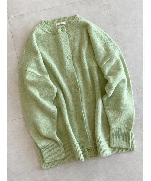 ehka sopo（エヘカソポ）の「ミドル丈クルーカーディガン（カーディガン/ボレロ・レディース・キナリ/グリーン/グレー・ﾌﾘ-）」の3枚目の写真