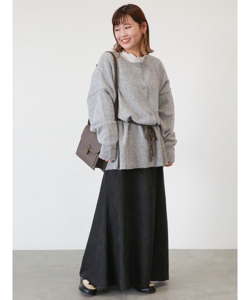 ehka sopo（エヘカソポ）の「ミドル丈クルーカーディガン（カーディガン/ボレロ・レディース・キナリ/グリーン/グレー・ﾌﾘ-）」の14枚目の写真