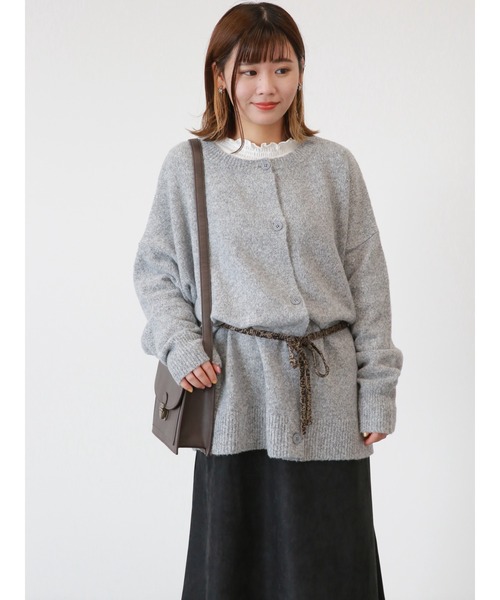 ehka sopo（エヘカソポ）の「ミドル丈クルーカーディガン（カーディガン/ボレロ・レディース・キナリ/グリーン/グレー・ﾌﾘ-）」の5枚目の写真