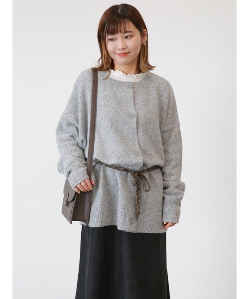ehka sopo（エヘカソポ）の「ミドル丈クルーカーディガン（カーディガン/ボレロ・レディース・キナリ/グリーン/グレー・ﾌﾘ-）」の6枚目の写真