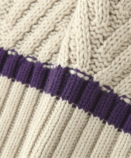 N.（N. Natural Beauty Basic）（エヌエヌナチュラルビューティーベーシック）の「◆ジャガードニットベスト（ベスト・レディース・オフホワイト/ホワイト×パープル/ブラック×ベージュ・MEDIUM）」の19枚目の写真